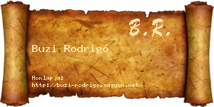 Buzi Rodrigó névjegykártya